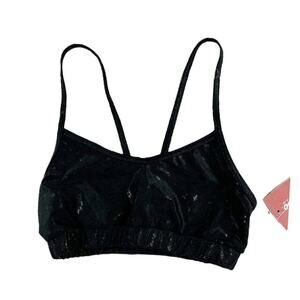 NEW Capezio Black Shimmer Dance Bra Top Adult Small S